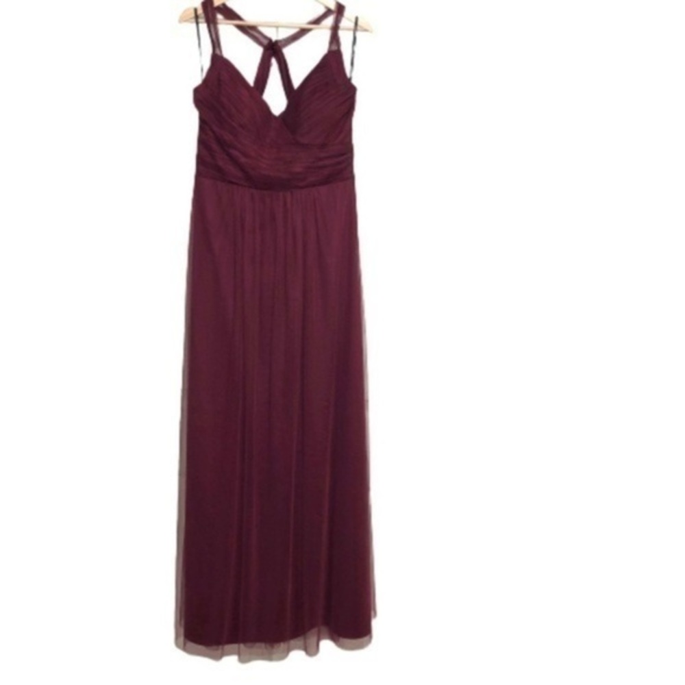 NEW BURGUNDY WINE SLEEVELESS CHIFFON BRIDESMAID DRESS 12 NWOT